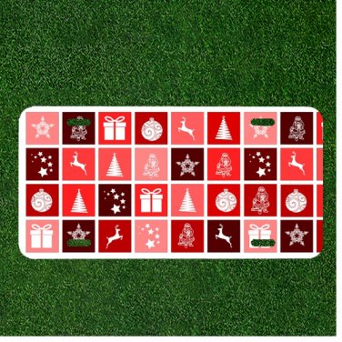 Custom Personalized License Plate With Christmas Tree Ornaments And Rain Deer