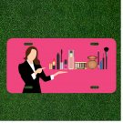 Custom Personalized License Plate Auto Tag With Women Cartoon And Make Up
