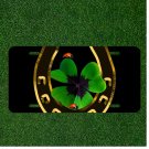 Custom Personalized License Plate Auto Tag With Four Leaf Clover Lady Bug Design