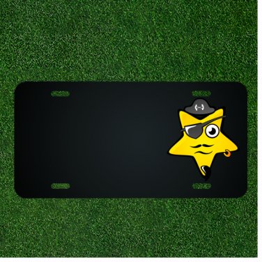 Custom Personalized License Plate With Add Names To Pirate Star Yellow Funny