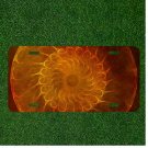 Custom Personalized Auto Tag With Cool Golden Colorful Swirling Design Art