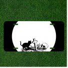 Custom Personalized License Plate Auto Tag With Cat By Cross And Skull Add Names