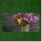 Creative License Plate Auto Tag With Purple And Yellow Flowers Add Names