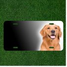 Custom Personalized License Plate Auto Tag With Golden Retriever Dog Add Names