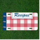 Custom Personalized License Plate Auto Tag With Recipes Design Add Words NEW