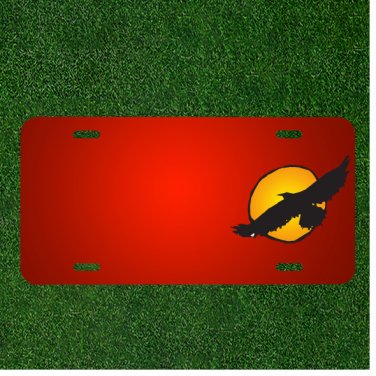 Custom Personalized License Plate With Add Names To Sun Bird Flying Wings