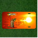 Custom Personalized License Plate Auto Tag With Mojito Drink Design
