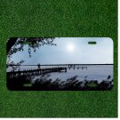 Custom Personalized License Plate Auto Tag With Amazing View Of Fishing Dock