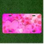 Custom Personalized License Plate Car Tag With Banner Hearts Pink Design NEW