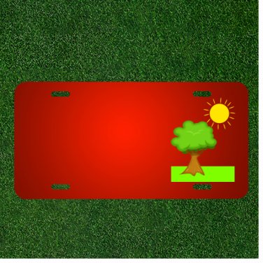 Custom Personalized License Plate With Add Names To Tree Sun Scenery Nature