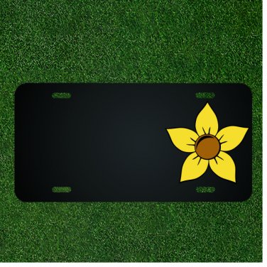 Custom Personalized License Plate With Add Names To Cartoon Yellow Flower NEW
