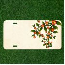 Custom Personalized Auto Tag With Amazing Red And Yellow Flowers Add Names