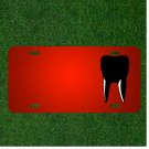Custom Personalized License Plate With Add Names To Tooth Dentist Silhouette
