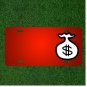 Custom Personalized License Plate With Add Names To Money Bag Sack