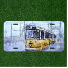 Custom Personalized License Plate With Yellow Train Sketch Design