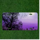 Custom Personalized License Plate Auto Tag With Incredible Purple Birds Flying
