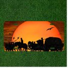 Custom Personalized License Plate Auto Tag With Sunset And Ancient Warriors