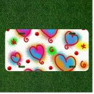 Custom Personalized License Plate Auto Tag With Colorful Sketch Hearts NEW