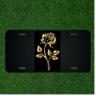 Custom Personalized License Plate Auto Tag With Golden Flower Add Names On Sides