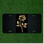 Custom Personalized License Plate Auto Tag With Golden Flower Add Names On Sides