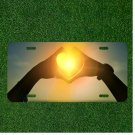 Custom Personalized License Plate Auto Tag With Sunlight Heart Hands Design NEW