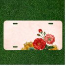Custom Personalized License Plate Tag With Stunning Tulips And Flowers Add Names