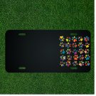 Custom Personalized License Plate With Add Names To Colorful Paw Prints Design