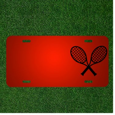 Custom Personalized License Plate With Add Names To Tennis Black Two Sports