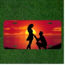 Custom Personalized License Plate Auto Tag With Guy On Floor Holding Womens Hand