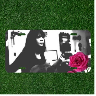Custom Personalized License Plate Auto Tag With Vivid Fade Of  Women Pink Rose
