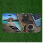 Custom Personalized License Plate Tag With Zipper View Of Tiki Hut And Table