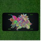 Custom Personalized License Plate Tag With Stunning Colorful Flowers And Leaves