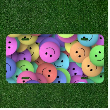 Custom Personalized License Plate Auto Tag With Colorful Smiley Faces Design NEW