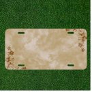 Custom Personalized Auto Tag With Amazing Brown Background Flowers Add Names