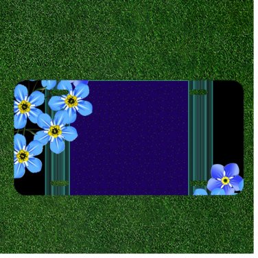 Custom Personalized License Plate Auto Tag With Amazing Blue Flowers Add Names
