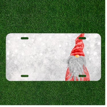 Custom Personalized License Plate Auto Tag With Santa Claus Elf Add Names