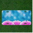 Creative License Plate Auto Tag With Pink Flower Type Design Add Names