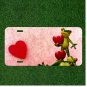 Custom Personalized License Plate Auto Tag With Frog With Hearts Add Names