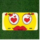 Custom Personalized License Plate Auto Tag With Love Eyes Lipstick Women Emoji