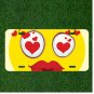 Custom Personalized License Plate Auto Tag With Love Eyes Lipstick Women Emoji
