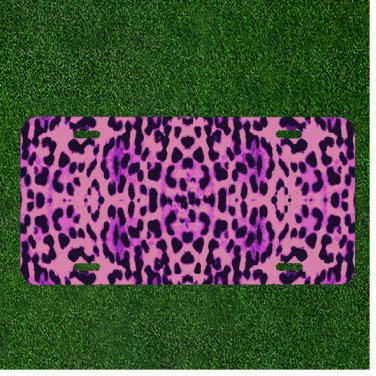 Custom Personalized License Plate Auto Tag With Purple Zebra Background Add Name