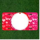 Custom Personalized License Plate Car Tag With FANCY Hearts Circle ADD NAMES