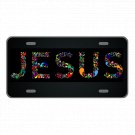 Custom Novelty License Plate Tag Car Design With Colorful Jesus Lettering