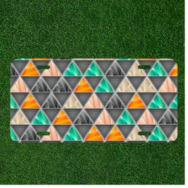 Custom Personalized Car License Plate With Abstract Geometric Triangle Shape