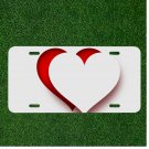 Custom Personalized License Plate Car Tag With White Heart Over Red Heart NEW