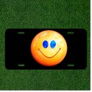 Custom Personalized License Plate Auto Tag With Blue Eyed Smiley Emoji Face