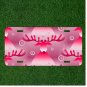 Custom Personalized License Plate Auto Tag With Pink Deer Antler Design Art NEW