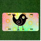 Custom Personalized License Plate Auto Tag With Cartoon Black Bird FANCY Design
