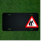 Custom Personalized License Plate With Add Names To Sign Old People Crossing