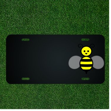Custom Personalized License Plate With Add Names To Honey Bee Stripes Wings